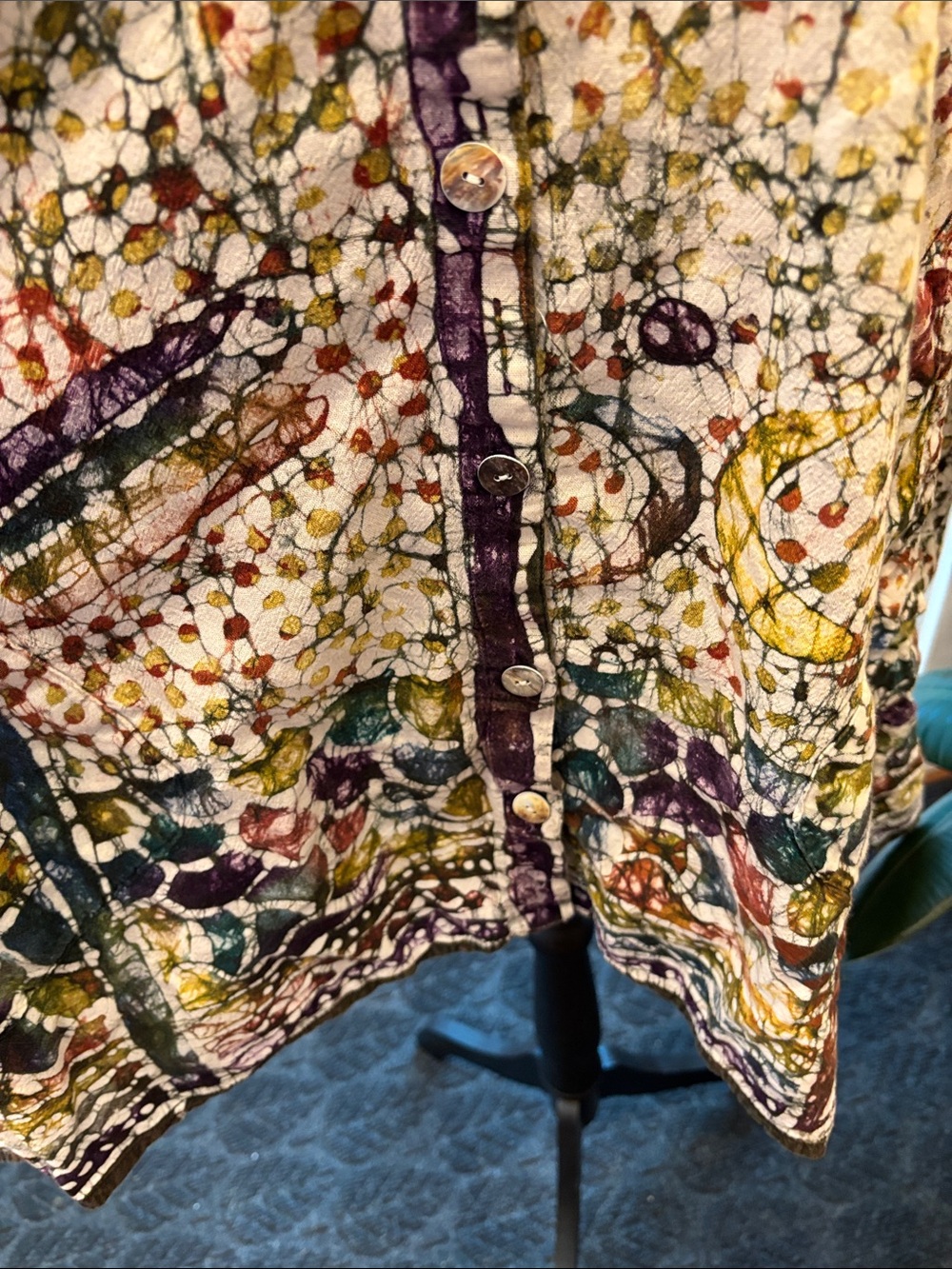 Old Style African Batik Longline Tunic - Relaxed Split Neck - Picture 7 of 11